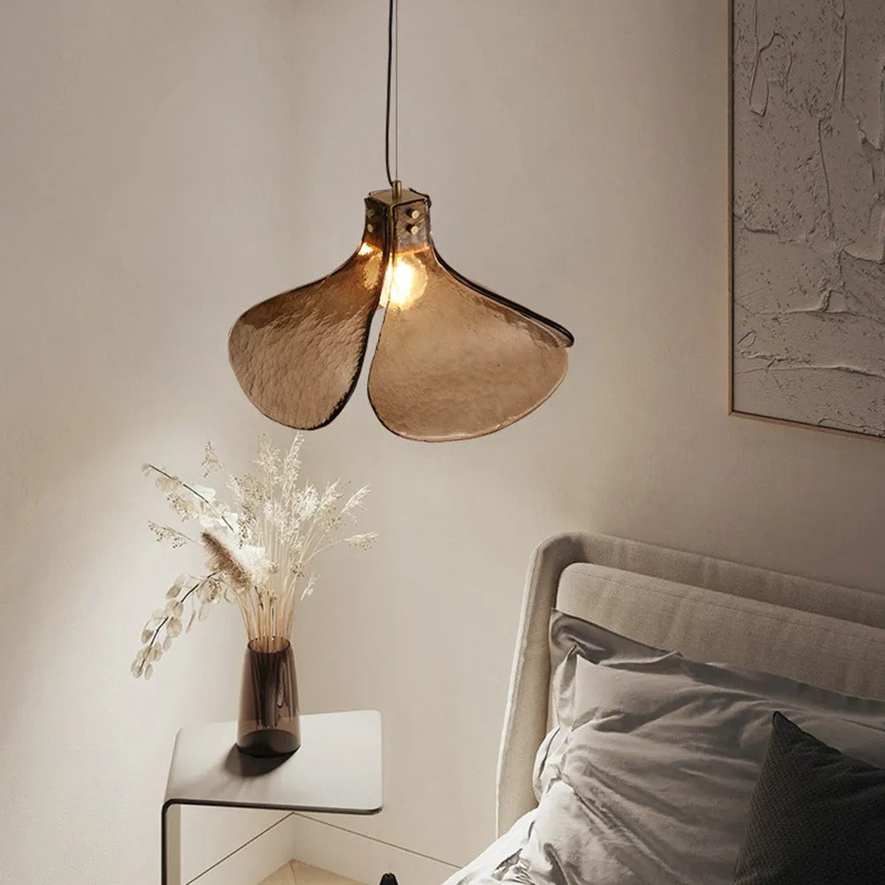 Arisha Handmade Retro Glass Pendant Light, Four-Leaf Flower