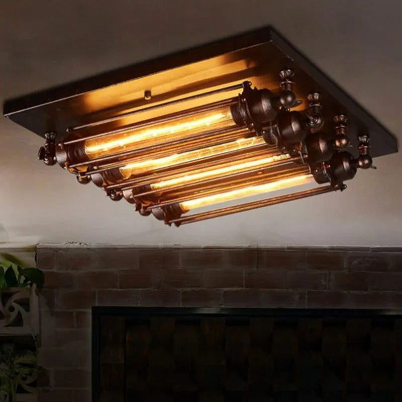 Epoch Vintage Tubed Flush Mount Ceiling Light Living Room