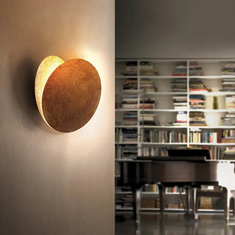 Aria Modern Minimalist Round Moon LED Indoor Wall Lamp Bedroom Living Room