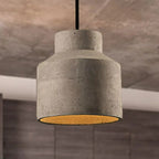 Avi Modern Dome Cement Pendant Light Gray Living Room
