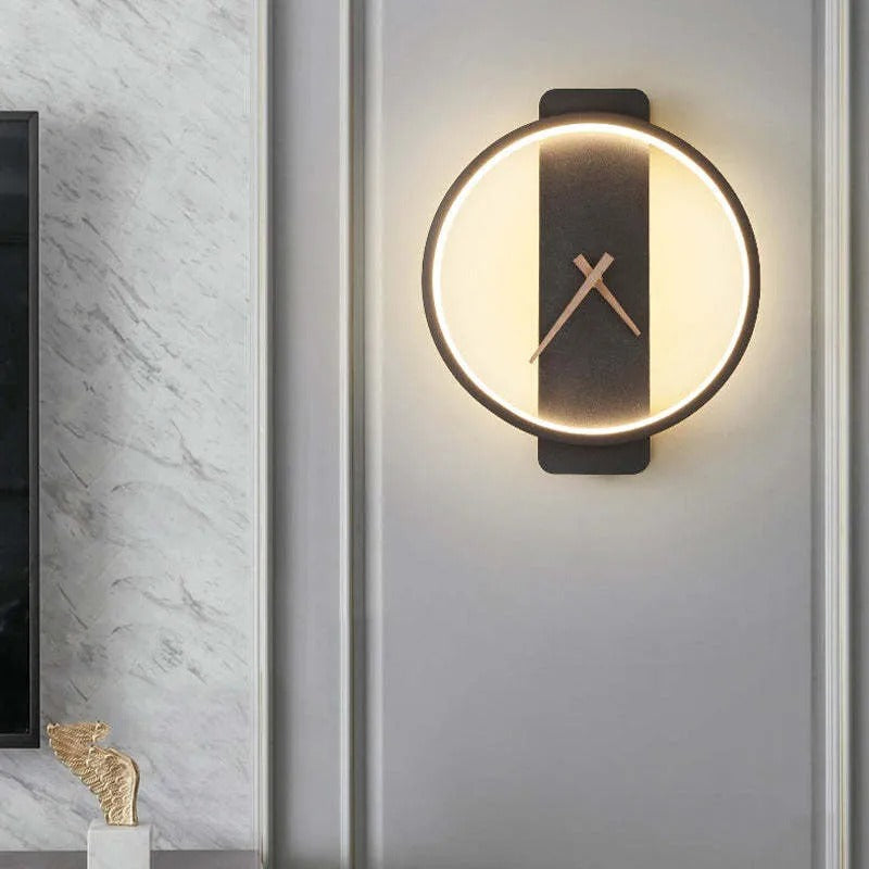 Valentina Arisha Square Clock & Acrylic Wall Lamp