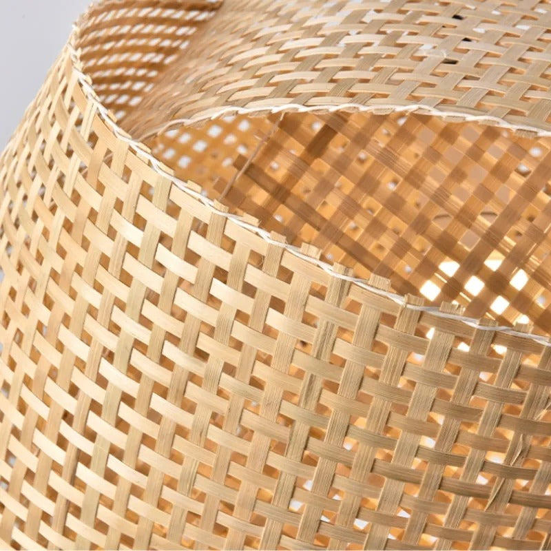 Ritta Modern Twist Rattan Pendant Light Wood Living Room