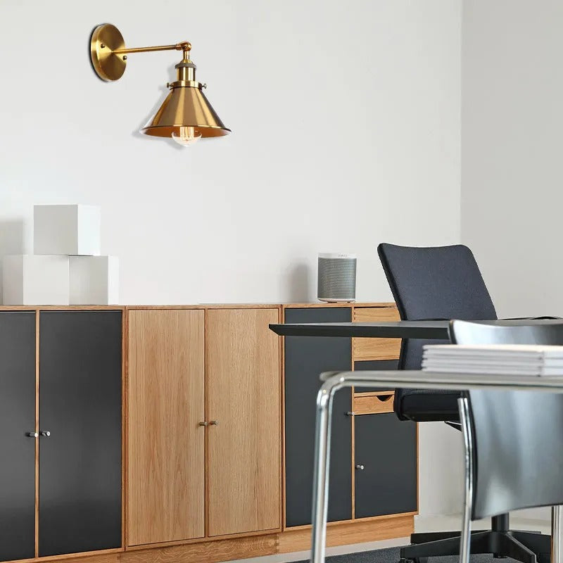 Epoch Industrial Vintage Cone Hanging Wall Lamp