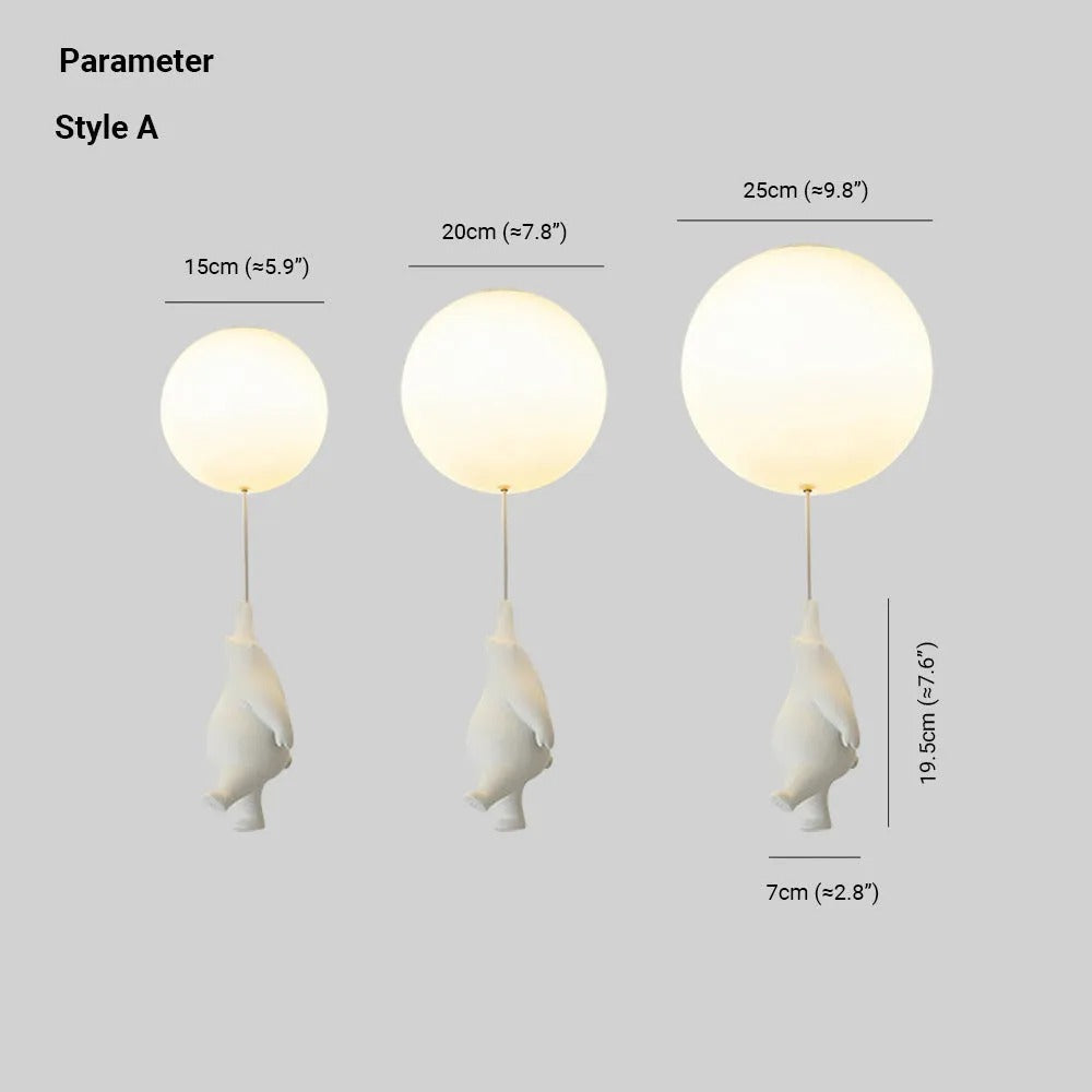 Aria Bear Balloon LED Children Flush Mount Ceiling Light 3 Style