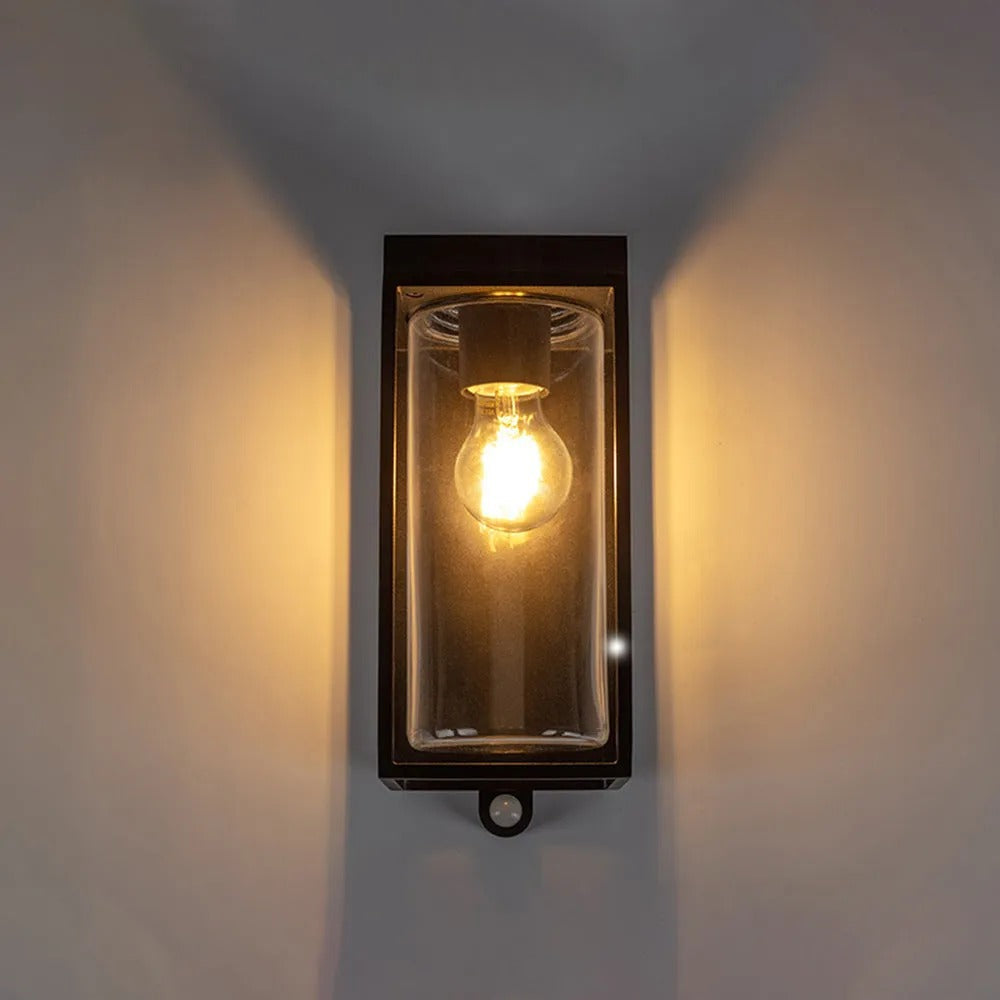 Ray Modern Rectangular Solar Waterproof Glass Outdoor Wall Lamp