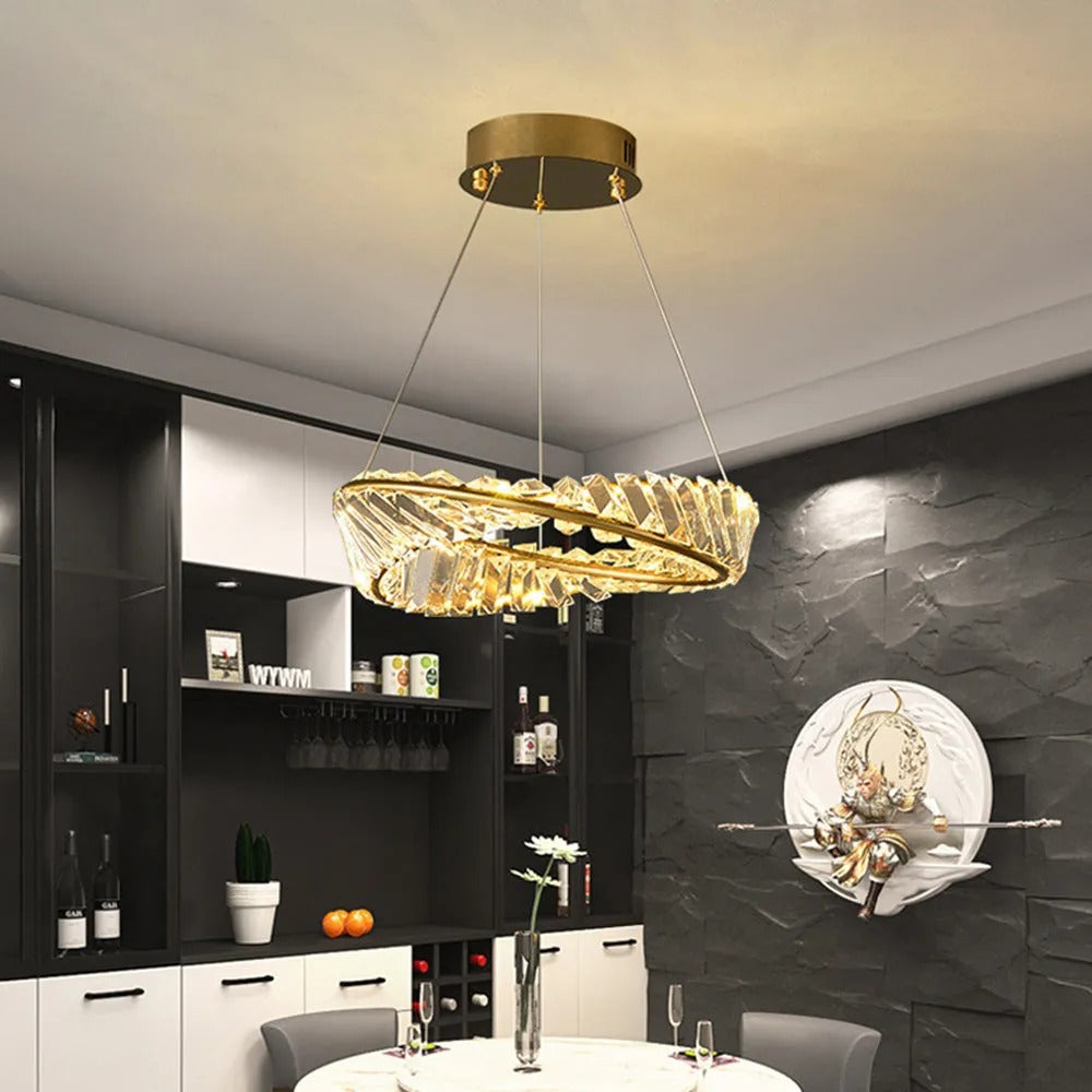Kristy Modern Luxury Round Glass Chandelier