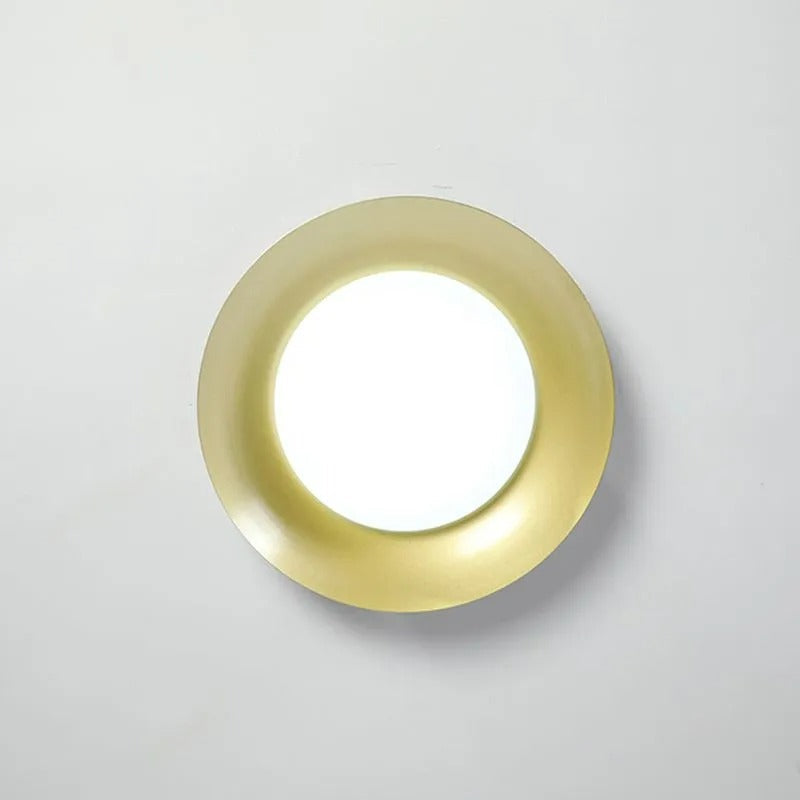 Arisha Round Flush Mount Ceiling Light, Brass