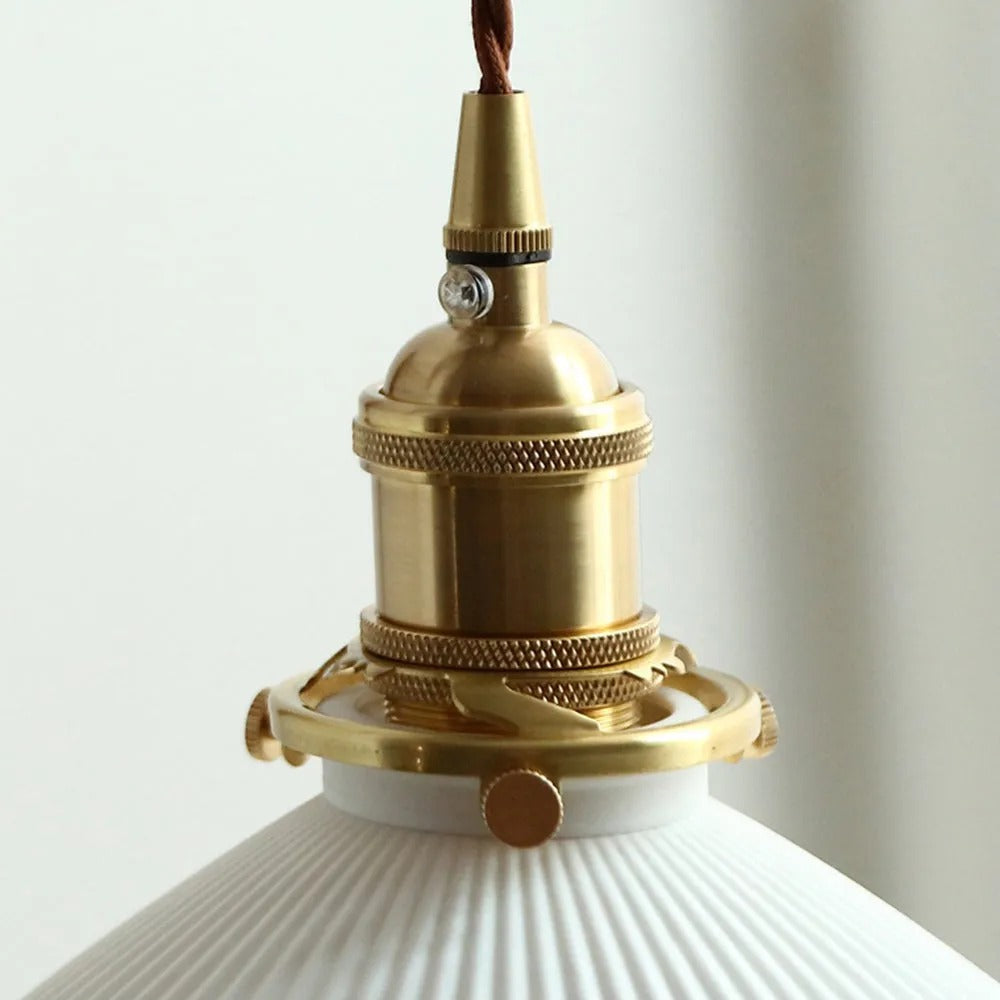 Muto Vintage Dome Ceramic/Wood Wall Lamp