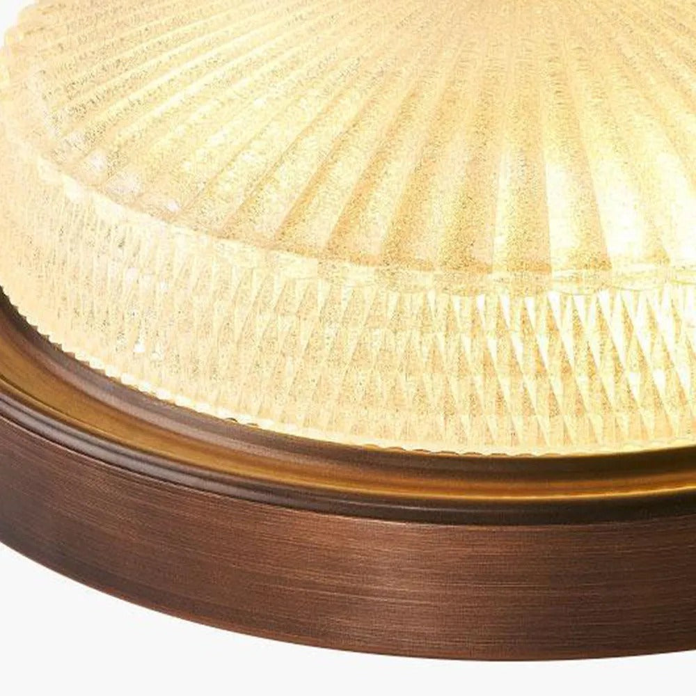 Silva Vintage Round Flush Mount Ceiling Light Glass Bedroom