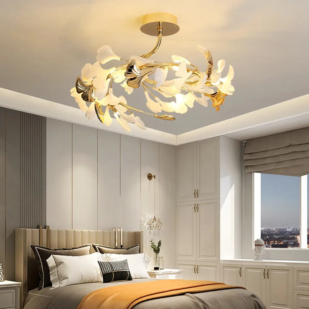 Olivia Elegant Leaf Ceramic Flush Mount Ceiling Light