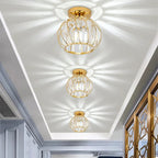 Modern Globe Crystal Cage Ceiling Light