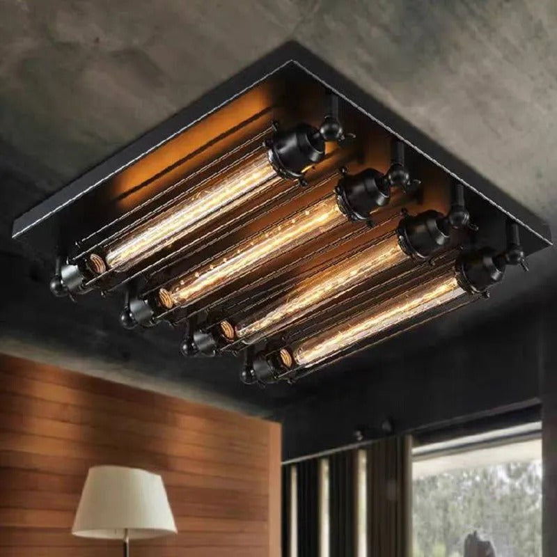 Epoch Vintage Tubed Flush Mount Ceiling Light Living Room