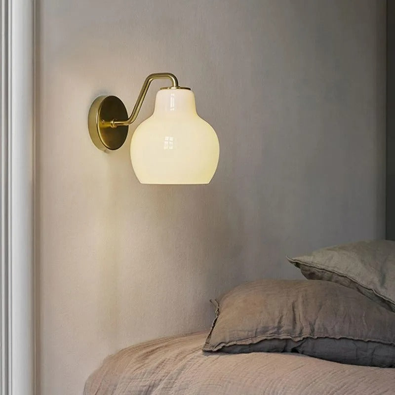 Arisha Simple Dome Shape Vanity Wall Lamp, /Glass