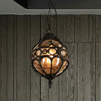 Epoch Loft Sphere Vintage Farmhouse Rustic Pendant Light Black Bronze Dining Room