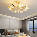 Olivia Elegant Leaf Ceramic Flush Mount Ceiling Light
