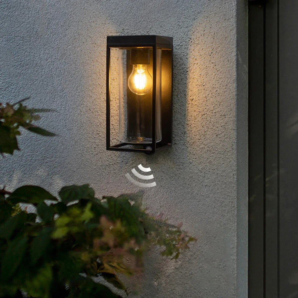 Ray Modern Rectangular Solar Waterproof Glass Outdoor Wall Lamp
