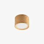 Muto Modern Round Flush Mount Ceiling Light, Wood/Black, Living Room