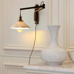 Muto Vintage Dome Ceramic/Wood Wall Lamp