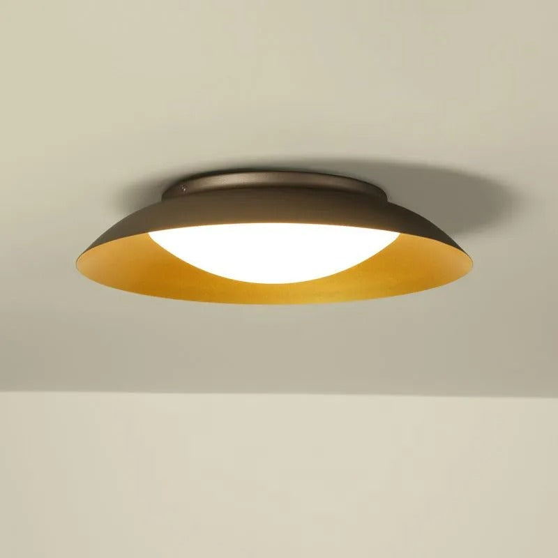 Arisha Round Flush Mount Ceiling Light, Brass