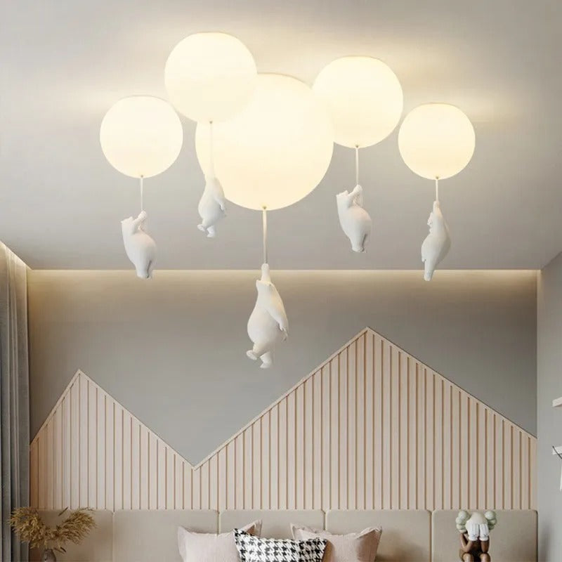 Aria Bear Balloon LED Children Flush Mount Ceiling Light 3 Style