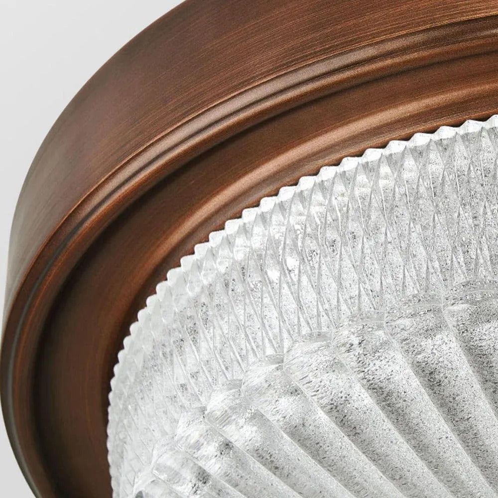 Silva Vintage Round Flush Mount Ceiling Light Glass Bedroom