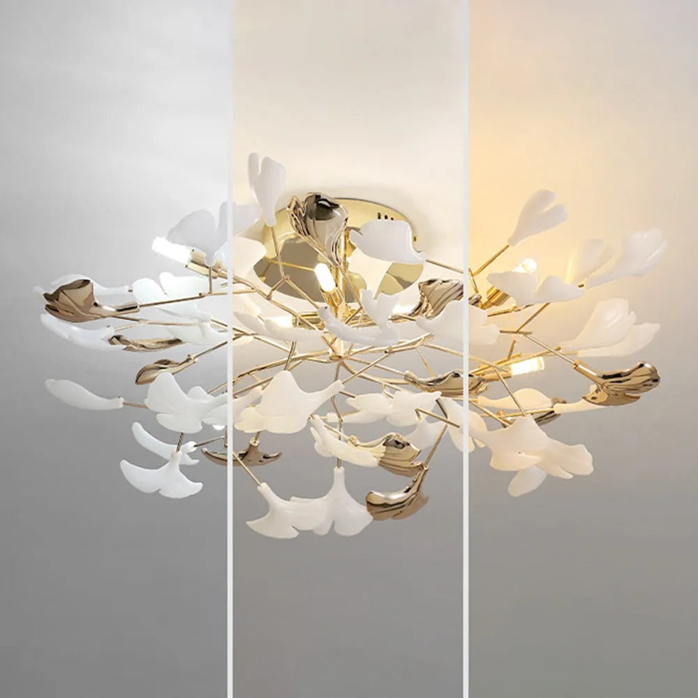 Olivia Elegant Leaf Ceramic Flush Mount Ceiling Light