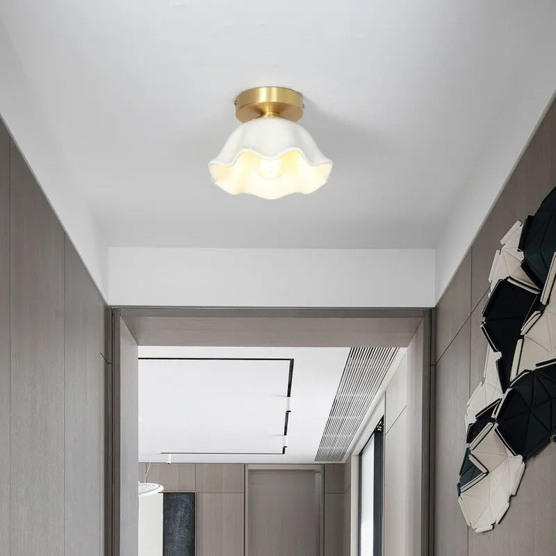 Arisha Retro Flush Mount Brass Ceiling Light