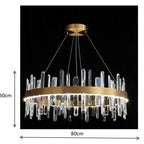 Kristy Modern Crystal Ring Chandelier, Stainless Steel & Crystal