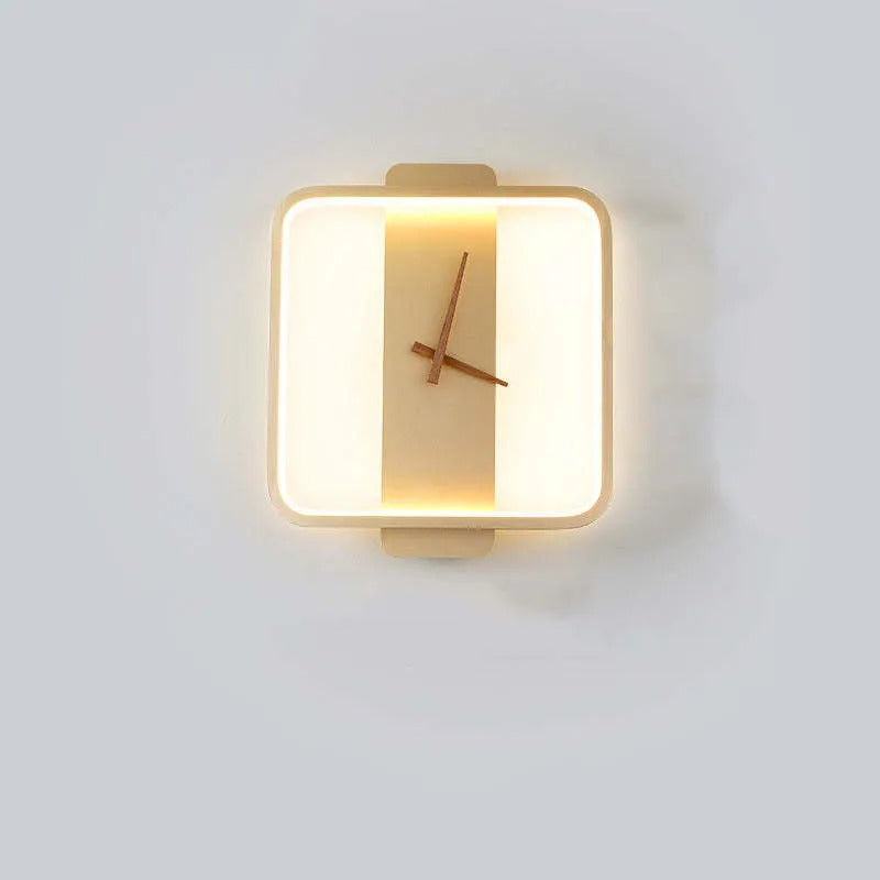Valentina Arisha Square Clock & Acrylic Wall Lamp