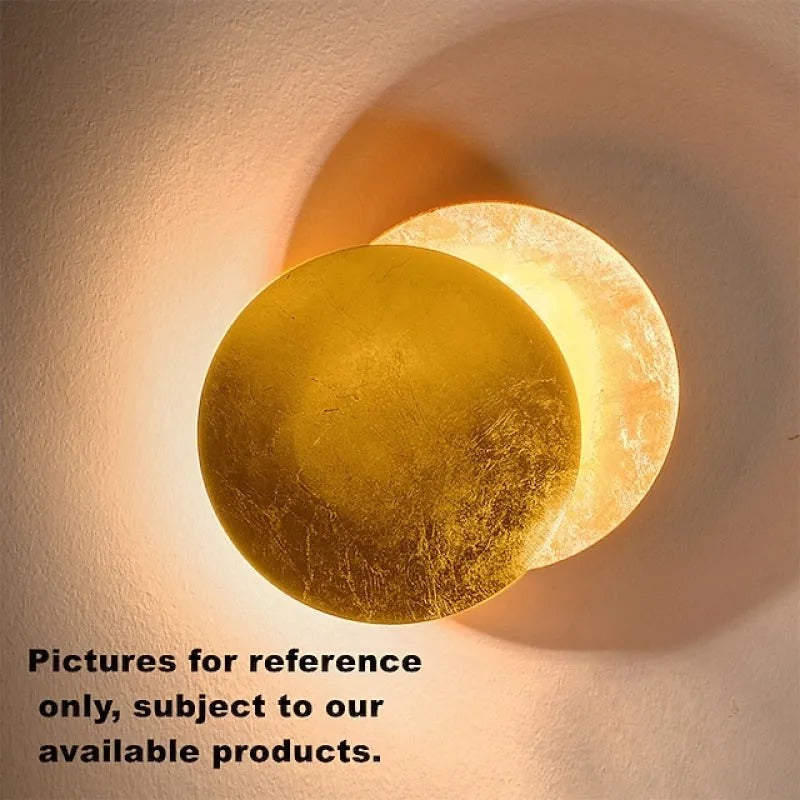 Aria Modern Minimalist Round Moon LED Indoor Wall Lamp Bedroom Living Room