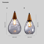 Avi Vintage Teardrop Pendant Light, Glass/Wood - image 4