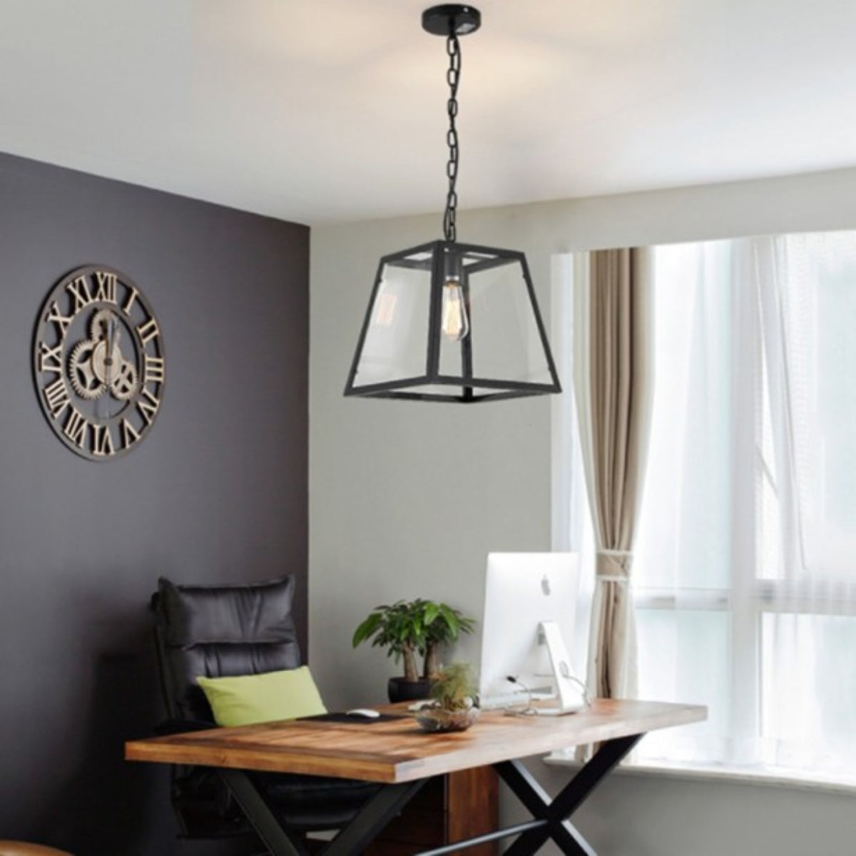 Epoch Industrial LED Modern Pendant Light Glass Kitchen Bedroom Living Room