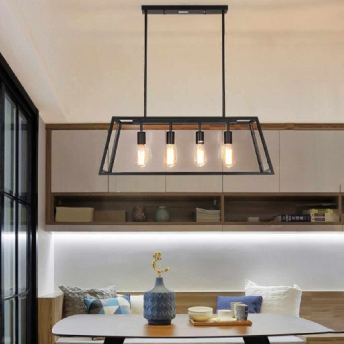 Epoch Industrial LED Modern Pendant Light Glass Kitchen Bedroom Living Room