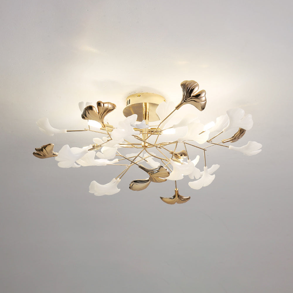 Olivia Elegant Leaf Ceramic Flush Mount Ceiling Light