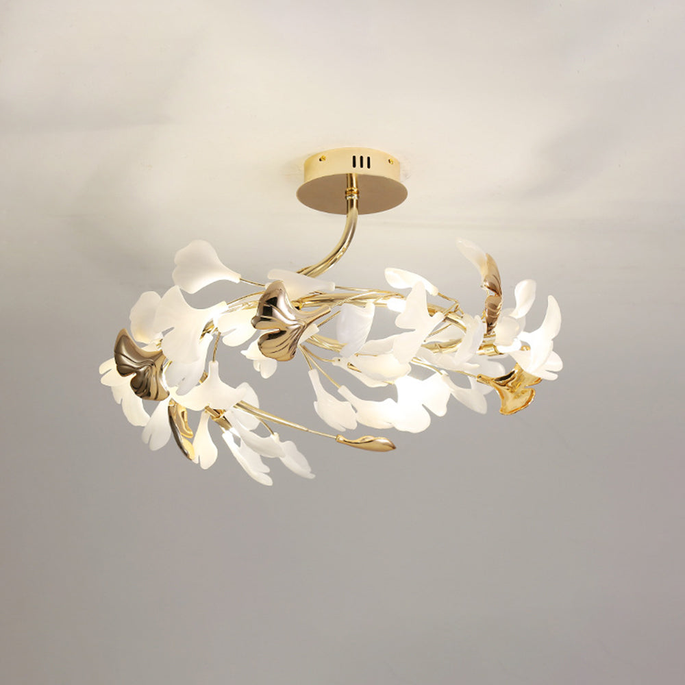 Olivia Elegant Leaf Ceramic Flush Mount Ceiling Light