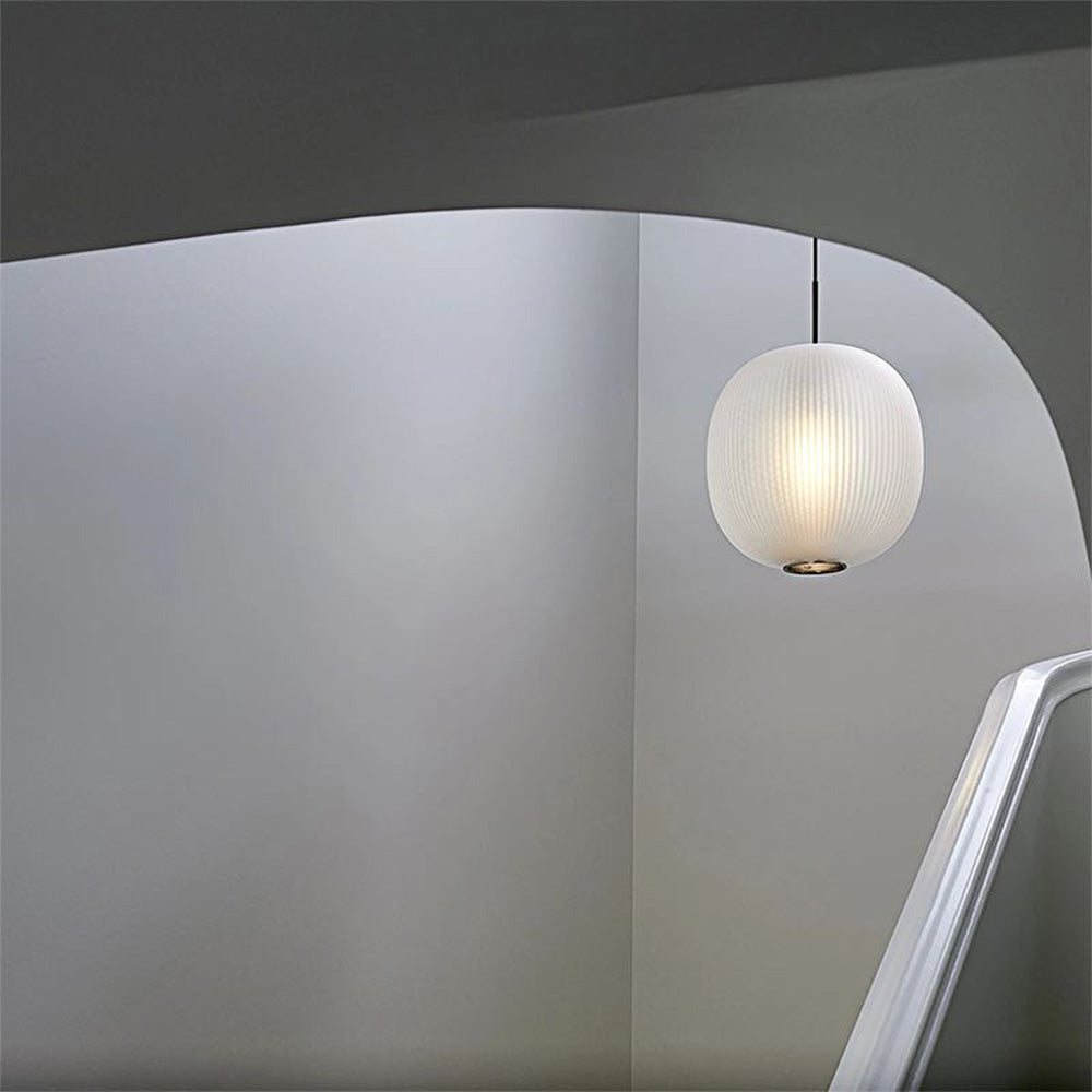 Valentina Frosted Glass Cylinder Pendant Light Sandy Glass