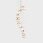 Valentina Modern Column Crystal Pendant Light, Stairs/Dining Room