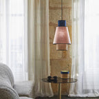 Ritta Cylindrical Fabric Rattan Pendant Light Royal
