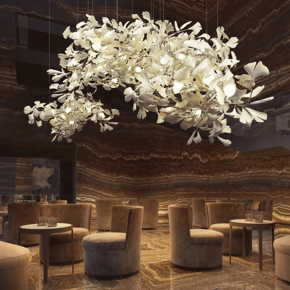 Contemporary sculptural pendant in a refined interior